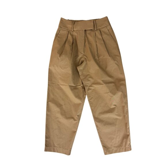 Anthropologie Exquise Lagenlook Barrel Leg Cotton Chino Ankle Crop Pants Size S - Picture 8 of 14